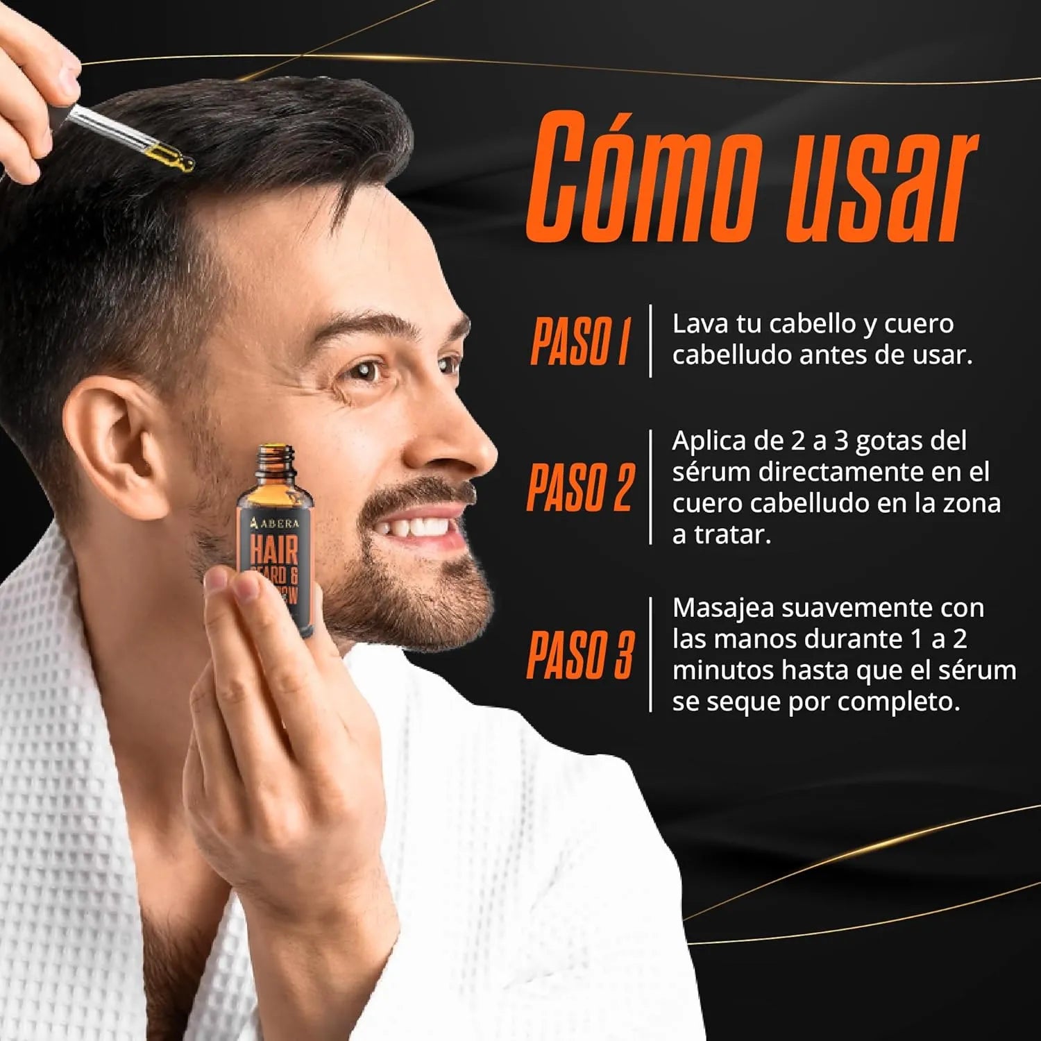 Abera Suero 3-en-1 Cabello · Barba · Pestañas – 50 ml