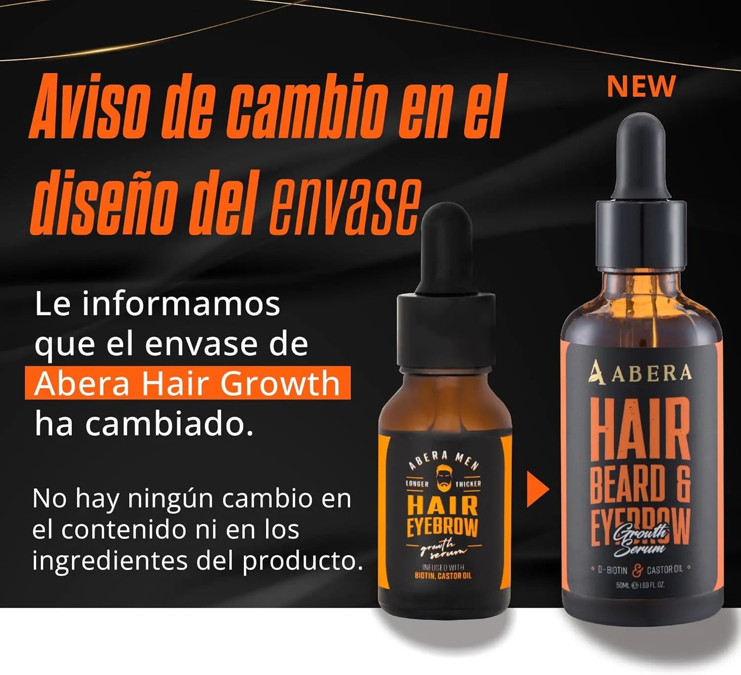 Abera Suero 3-en-1 Cabello · Barba · Pestañas – 50 ml