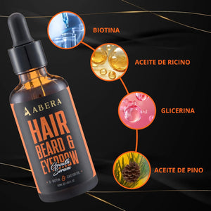 Abera Suero 3-en-1 Cabello · Barba · Pestañas – 50 ml