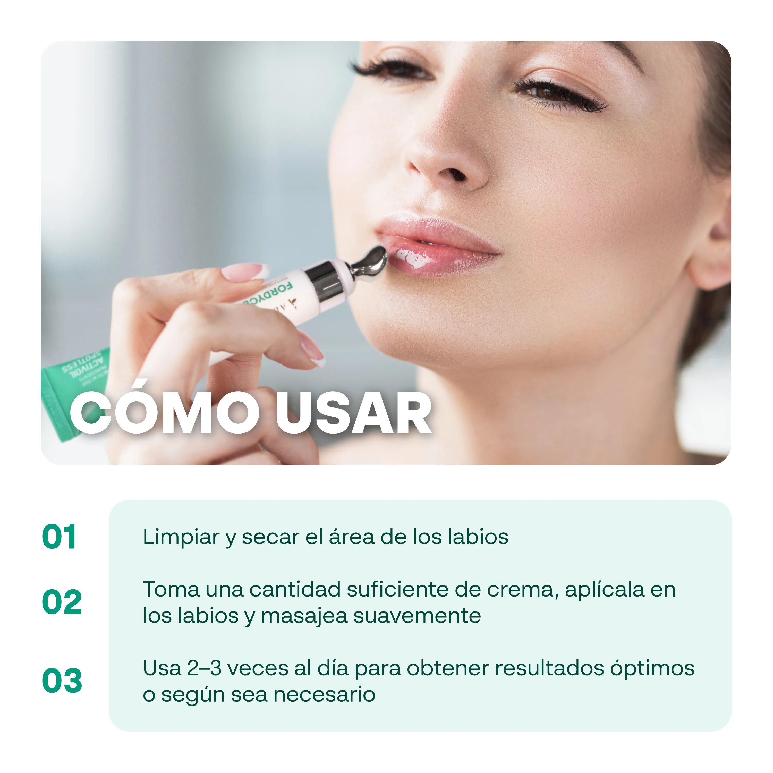 Ingredientes naturales de la crema Abera Fordyce como manteca de karité, aceite de almendras y vitamina E